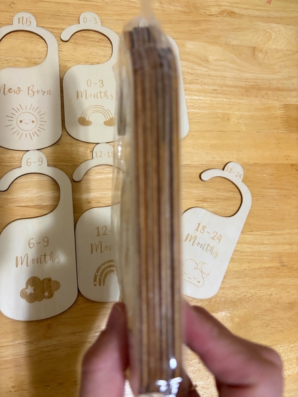 Wooden Baby Closet Dividers - Neutral Beige - Picture 3 of 5